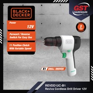 Black &amp; Decker 12V Reviva Cordless Drill Driver REVDD12C Wall Drill Concrete 12V Cordless Driller