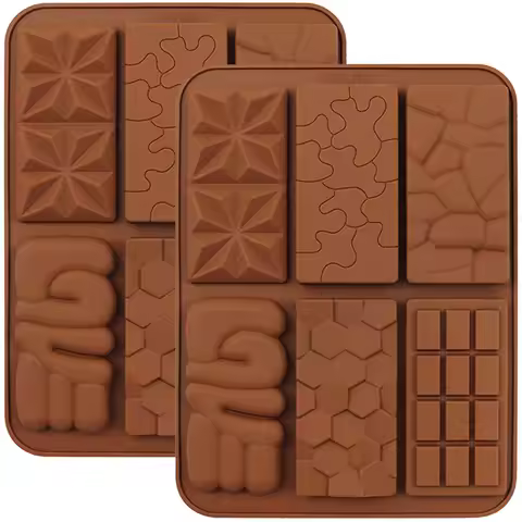 6 in 1 Silicone Break Apart Chocolate Bar Mold Silicone Molds for Wax Melts Non Stick Homemade Prote