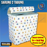 Sarung Mesin Cuci 2 Tabung Bukaan Atas  / Tutup Mesin Cuci 2 Tabung Cover Mesin Cuci 2 Tabung Bukaan