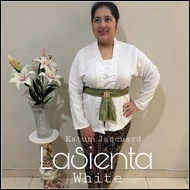 Jumbo Big Size LaSienta Kebaya By NAQEEL.co Kutubaru Model Long Sleeve White 2XL (108cm) 3XL (120cm)