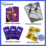 Tempered Glass Privacy/HD/AntiBlueray Matte Screen Protector iPhone 7 8 Plus/X /XR /XSMax /12PMAX Pr