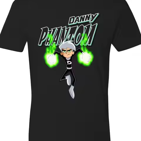 Danny Phantom Cartoon Men T shirt Black Cotton All Size S to 5XL XB69