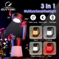 Outtobe 3 In1 Multi-function Camping Light Emergency Flashlight Table Desk Lamp Night Light Torch Li