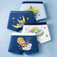 LJMOFA 4 Pcs/Box 1-13 Yrs Childrens Underpants Cartoon Pattern Boxer Briefs Kids Wear