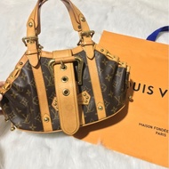 「JL 精品代購」9新 lv老花theda手提包
