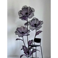 Giant black-toned flower tree, chiffon flower, giant decorative flower