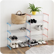 Easy 4 Tier Simple Style Stainless Steel Shoe Rack Multipurpose Rack Household Convenient Easy DIY A