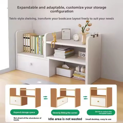 Factory Desktop Bookshelf Desk Desktop Storage Shelf Dormitory Desk Multifunctional Layered Small Sh
