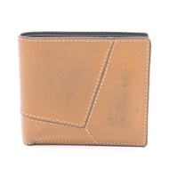 [二手，B級] LOEWE Puzzle 雙折長錢包，米色皮革，女士款。