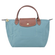 LONGCHAMP LE PLIAGE系列短把再生尼龍摺疊水餃包(小/尤加利綠)/平行輸入