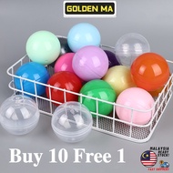 100mm 10cm Macaron Capsule PP Ball Bola Toys Vending Claw Machine Transparent Gold Surprise Egg Plas