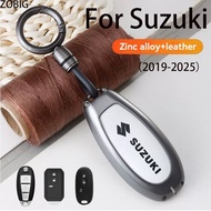 ZOBIG 2025 leather Key Fob Cover for SUZUKI Car Key Case Shell with Keychain Fit For SUZUKI Swift SX