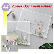 A4 Transparent Zipper File Folder File Holder Student File Office Use Document Bag, File Folder Bags