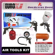 EUROX AIR TOOLS KIT - 5 PCS AIR TOOLS SET ( SPRAY PAINT GUN BLOWING AIR GUN WASHING GUN INFLATING G