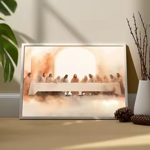 The Last Supper Jesus Christ Bible Wall Art Canvas Painting Christian Faith Poster Print Wall Pictur