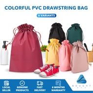 Colorful PVC Drawstring Bag Waterproof Travel Organizer Pouch Reusable Saving Space Lightweight Dura