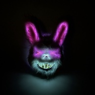 Halloween El Luminous Mask Led Full Face Mask Men and Women Party Props Cute Rabbit Same Horror Graffiti/Glowing Mask LED Lighting Mask Cosplay Props