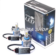 Lampu Headlamp Headlight Utama Mobil LED Turbo T1 H4 6000K Canbus Hi Lo Canbus ORIGINAL Sepasang Toy