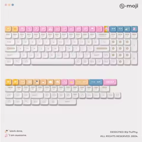 NuPhy Numoji 150pc Keycap PBT 5 Side Thermal Sublimation nSA Profile Small Full Set for Dwarf Shaft 