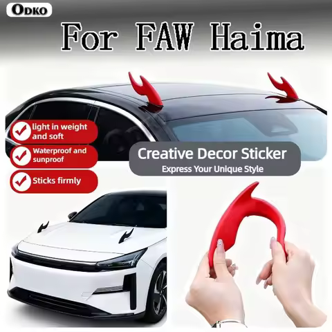Car Roof Dragon Horn 1 Pair 3D Stickers Strong Adhesion Not Falling in Rain For FAW Haima Family Fre