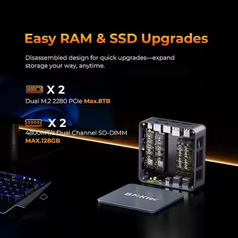 GMKtec M6 Ultra Mini PC Ryzen 5 7640HS Windows 11 Pro DDR5 4800Mhz PCle 3.0 NVMe SSD BT5.2 WiFi 6E D