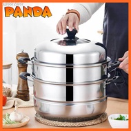 ✥☃✚✅PANDA COD✅ Steamer 3-2 Layer Siomai Steamer Stainless Steel Cooking Pot Kitchenware - Z072
