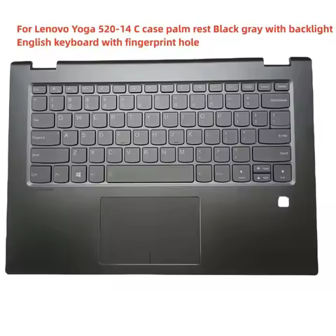New Laptop Part Replacement for Lenovo Yoga 520-14IKB Flex 5 1470 Palmrest Upper Case Backlight Engl