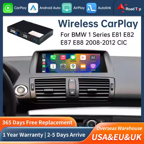 Road Top Wireless Carplay Decoder Interface For BMW 1 Series E81 E82 E87 E88 2008-2012 CIC With AirP