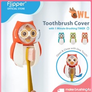 Flipper OWL Toothbrush Holder Wide-Eyed w/ 1 Minute Sand Timer (1 Unit)
