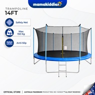 Mamakiddies Large Jumping Trampoline With Net Enclosure Ladder for Kids/Adult (14ft/Max Load 150kg)
