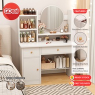 GDeal Dressing Table Meja Solek Makeup Table With Mirror Drawer Storage Bedroom Cosmetic Table Multi