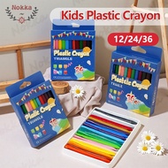 【SG】Triangular Plastic Crayon Washable Crayon Not Dirty Hands Non-Toxic Painting Crayon For Kids