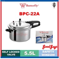 ☎✳Butterfly BPC-22A Gas Type Aluminium Pressure Cooker 5.5L (BPC22A)