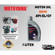 MOTOYAMA Engine Oil SAE HD40 1Liter Chainsaw Generator Diesel Engine Casoline Engine and Plunger pum