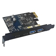PCI Express X1 to 2 Port Type C + 2 Port USB3.2 Gen1 5Gbps Expansion Card Adapter D7020201 Chip PCIE