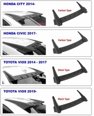 Honda city gm6 civic fc Toyota vios ncp150 rear roof top glass spoiler lip 2014 2015 2016 2017 2018 