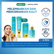 Natur-E White Bright & Glow Radiant Skincare Routine 1 set of 2 & 3 pcs - Light Tone Up Effect Moist