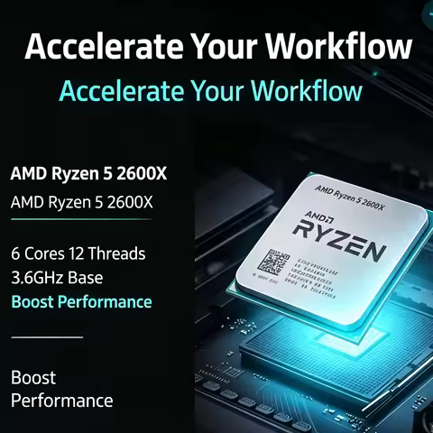 Entry Overclockable Gaming Processor AMD R5 2600X 12nm Zen+ For AM4 Gaming Desktop Assembly