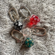 GANTUNGAN [ready stocks] hexagonal dice keyring keychain bag charm red green black clear white color