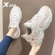 KY/🏅Xtep（XTEP）Xtep Women's Shoes Dad Shoes2023Casual Shoes Leather Running Shoes White Shoes Trendy Platform Sneaker Wom