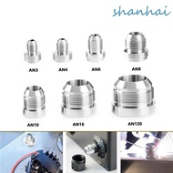 SHANHAI Straight Male Weld Fitting Adapter, Aluminum External Thread Silver Male Aluminium Weld, AN4