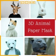 3D Animal Mask Paper Art DIY Handmade Materials Singing Costume Dancing Paper Pulp Costume Mask Theater