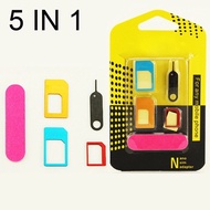 5 in 1 Nano Sim Card Adapters Micro Sim Card Standard SIM Card Adapter