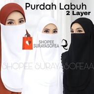 Purdah Labuh 2 Layer Chiffon / Purdah Khimar Umrah / Niqab