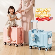 Ride on Luggage 20 Inch 80kg Supported Seat Rideable Cup Holder Carry On Luggage Bag Travel Suitcase