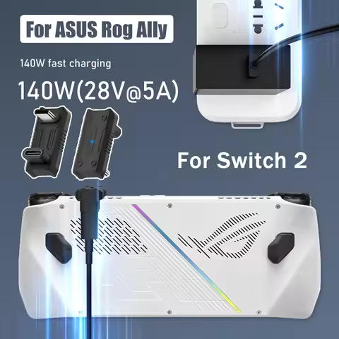 USB-C Aapter for ASUS Rog Ally/NS Switch Console PD140W Type-C Male Female Adapter 20Gbps 180 Degree