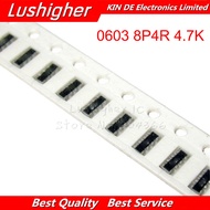 200pcs 0603 SMD Exclusion 0603 8P4R 2*4P 4.7K 4K7 Ohm Network Resistor Array