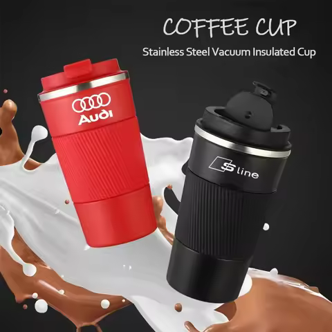 510ml Stainless Steel Portable Travel Thermal Coffee Tumbler Thermos Cup Mug for Audi Sline Quattro 