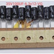 Capacitor 35V100UF 100UF35V 35V 100UF 6.3 x 12mm 100% new genuine paper blister (combo)