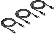 Sewell MOS 3 Pack USB-C to Lightning Fast Charge Cable for iPhone, Rugged Cable Supports USB-C Power